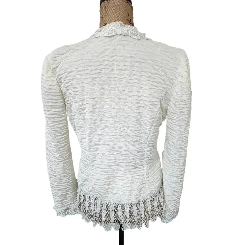 Cachet by Bari Protas ruffles and pearls vintage shacket. Size 9/10 Large - Picture 4 of 11